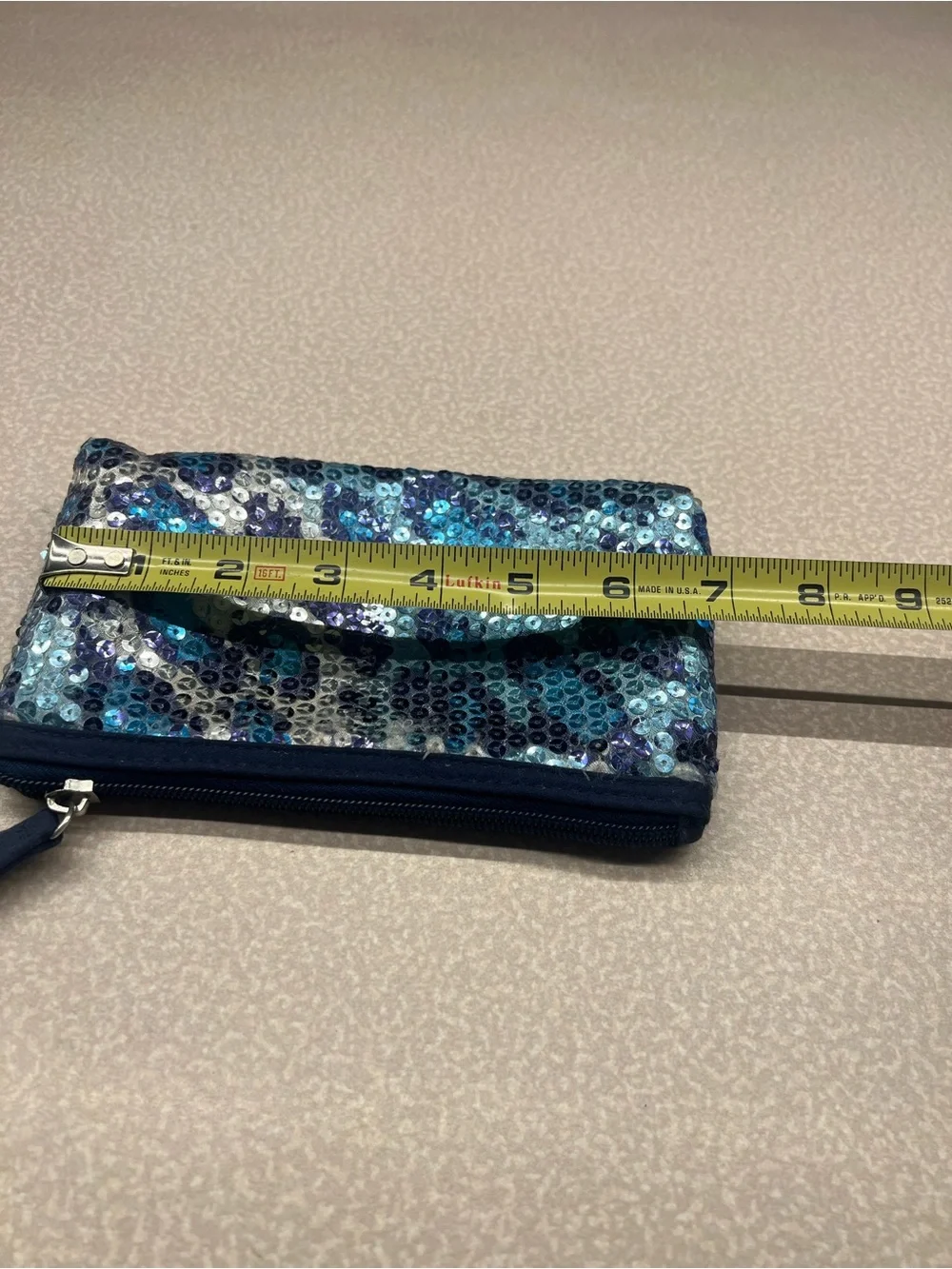 Sequin Blue Makeup Pouch – Women Bags
